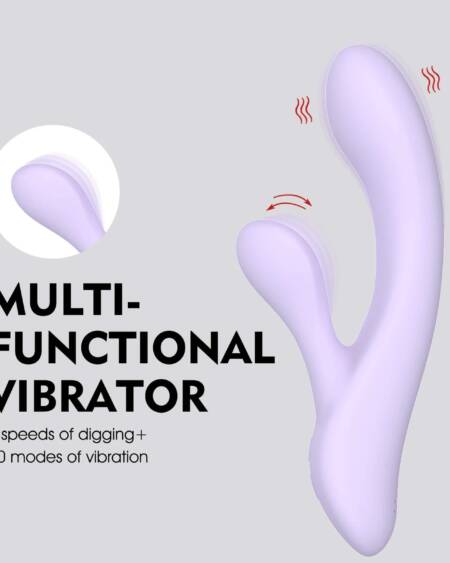 Modern Lavender Dual-Action Vibrator with Ergonomic Curves